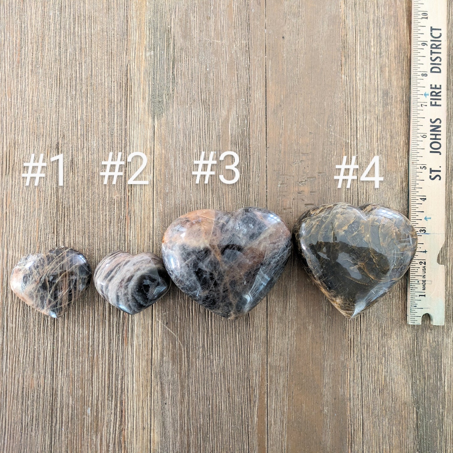 Black Moonstone Heart