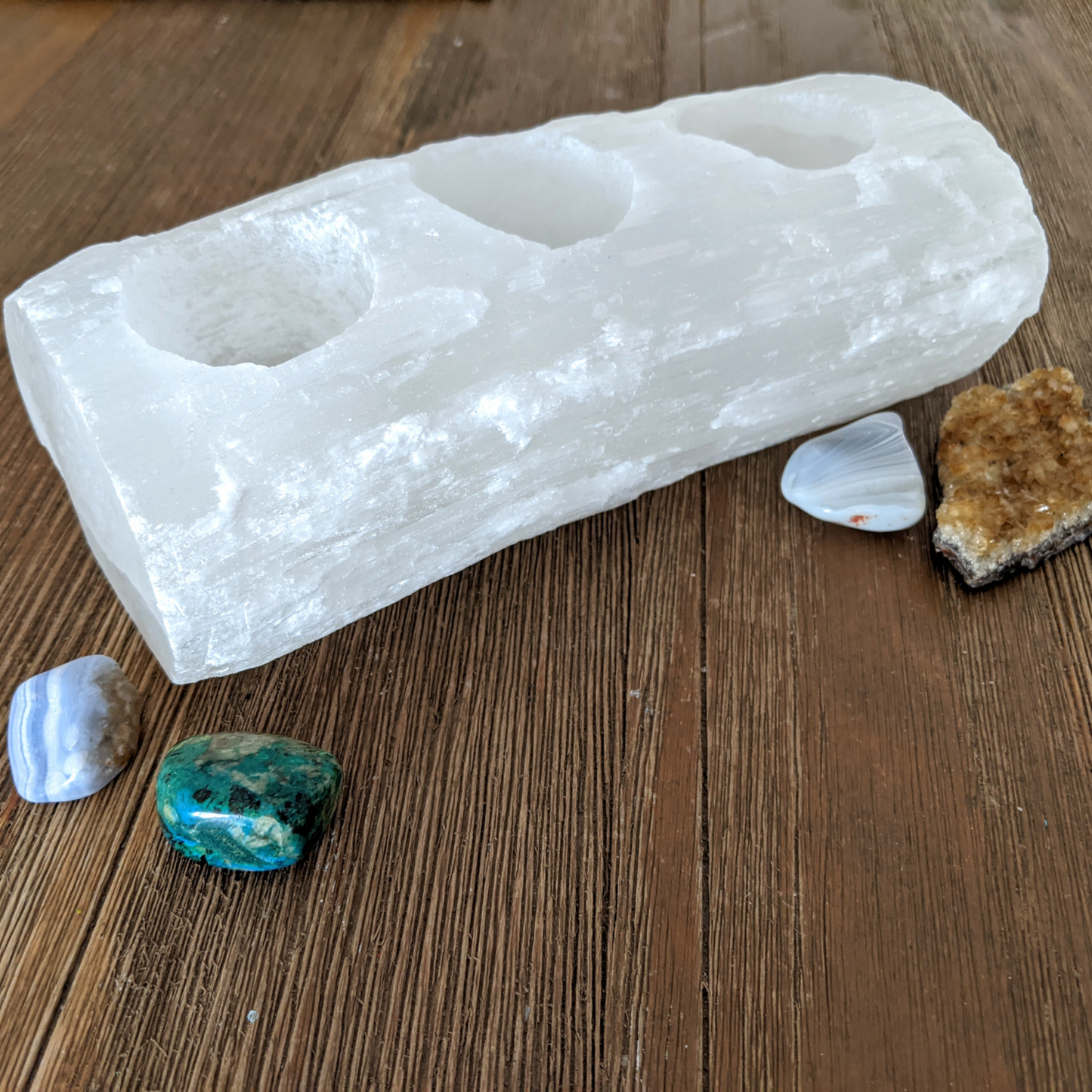 Selenite Candle Holder (3 candles)