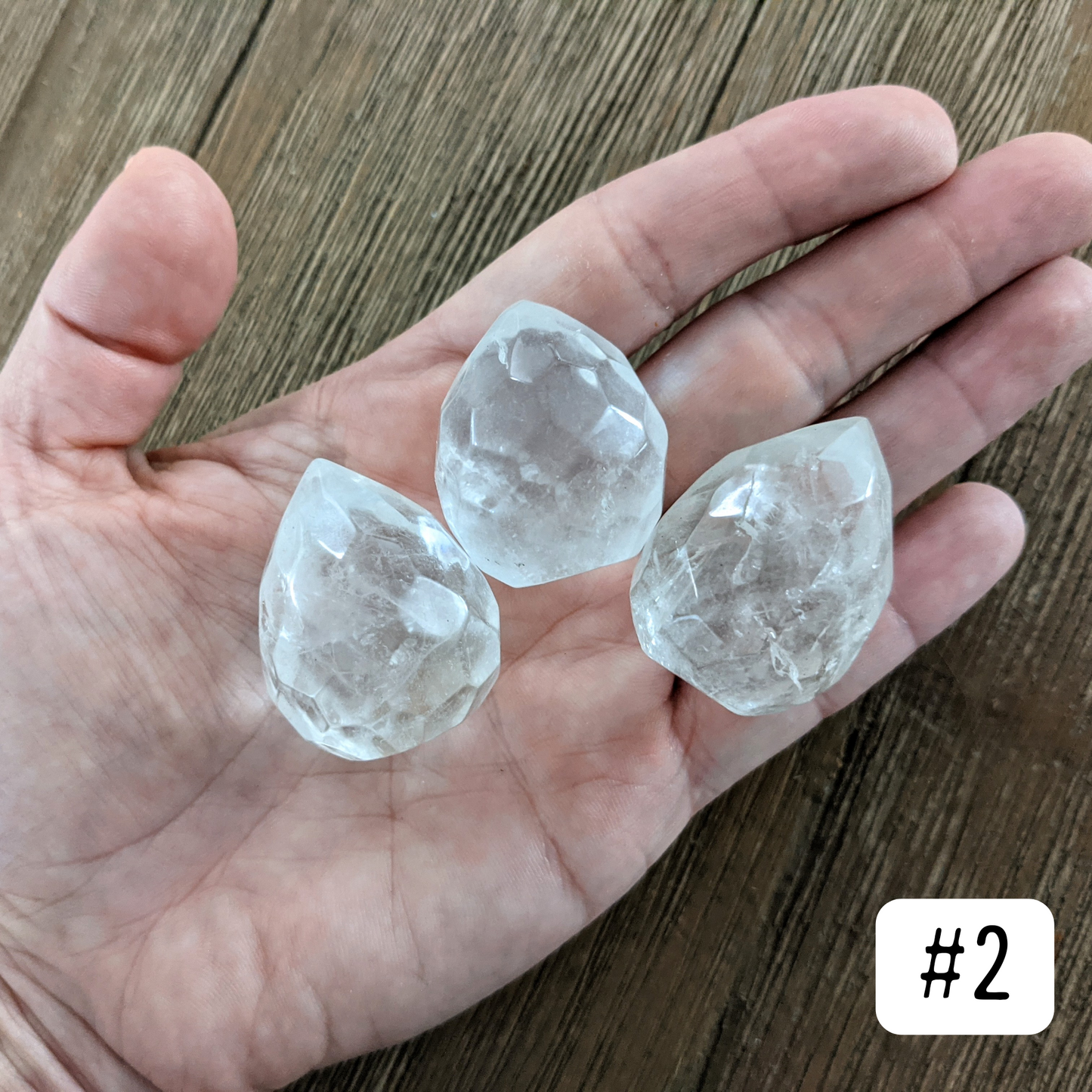 Quartz Faceted Teardrops