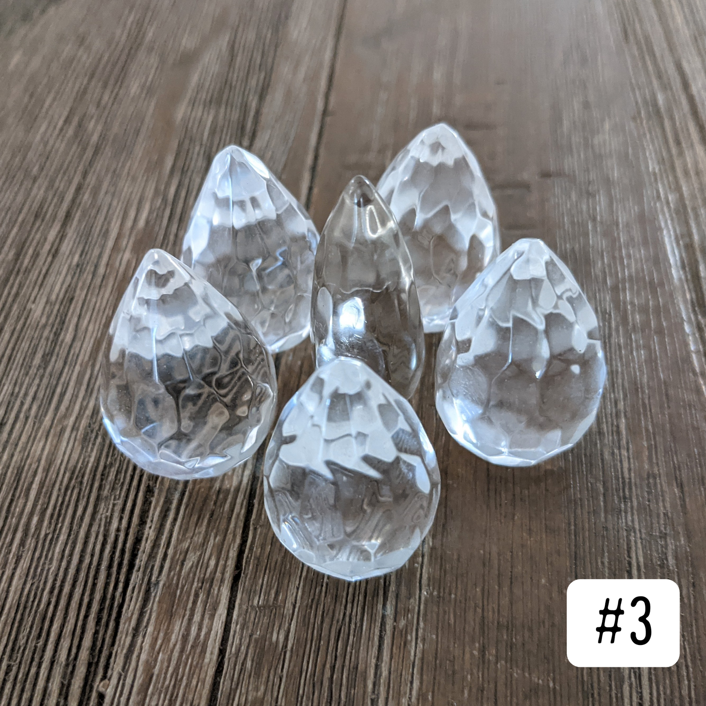 Quartz Faceted Teardrops