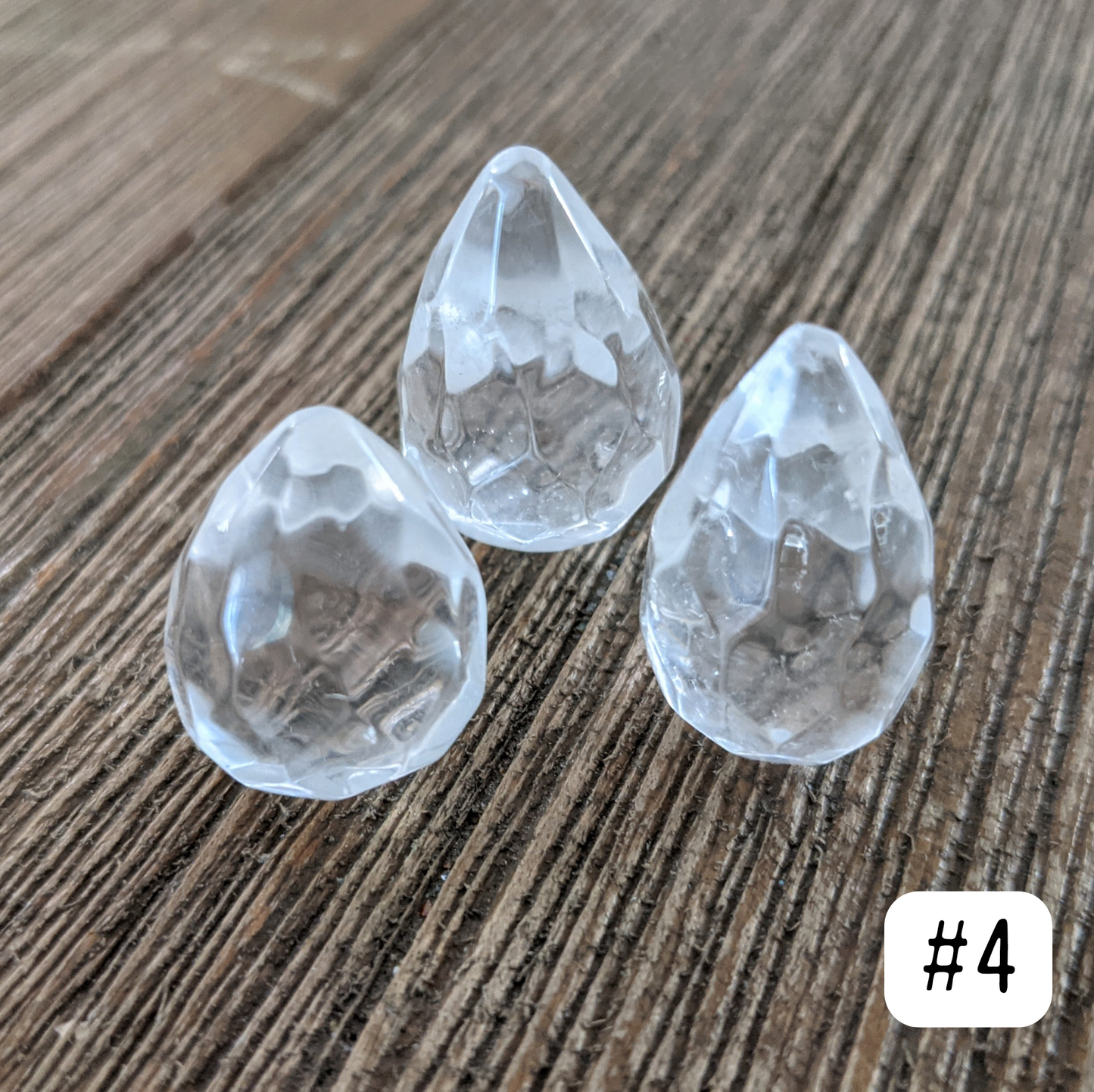 Quartz Faceted Teardrops