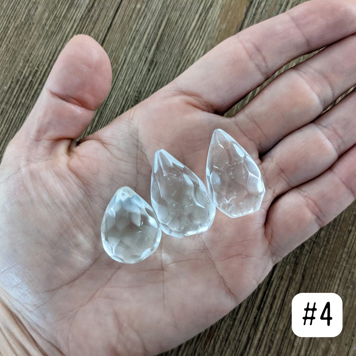 Quartz Faceted Teardrops