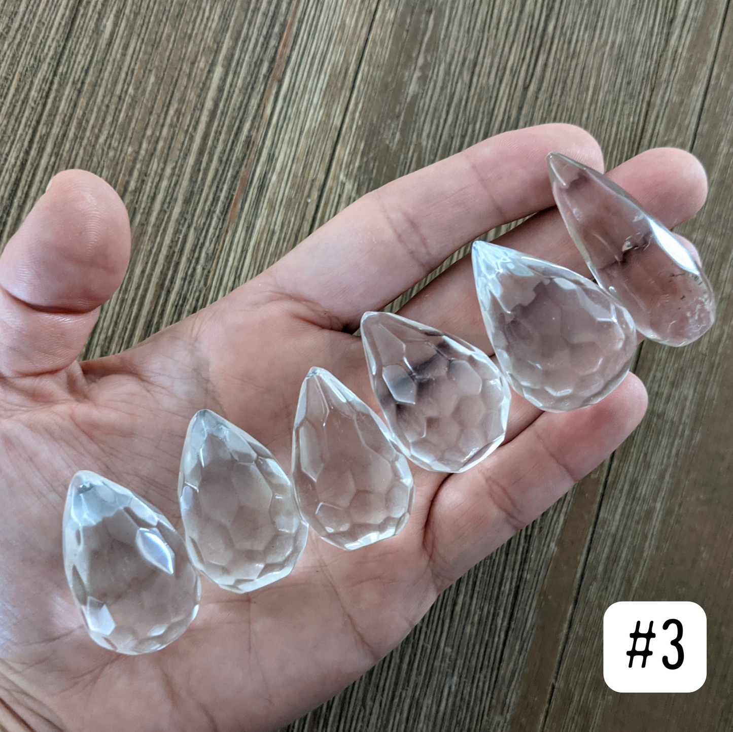 Quartz Faceted Teardrops