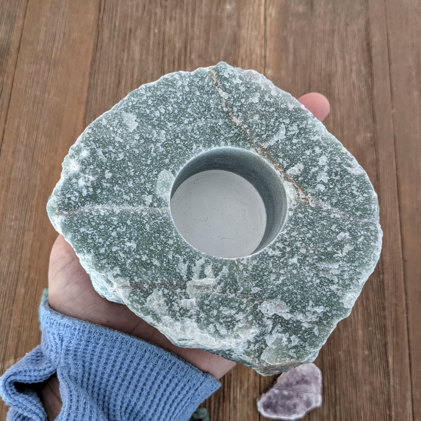 Green Quartzite Candle Holder