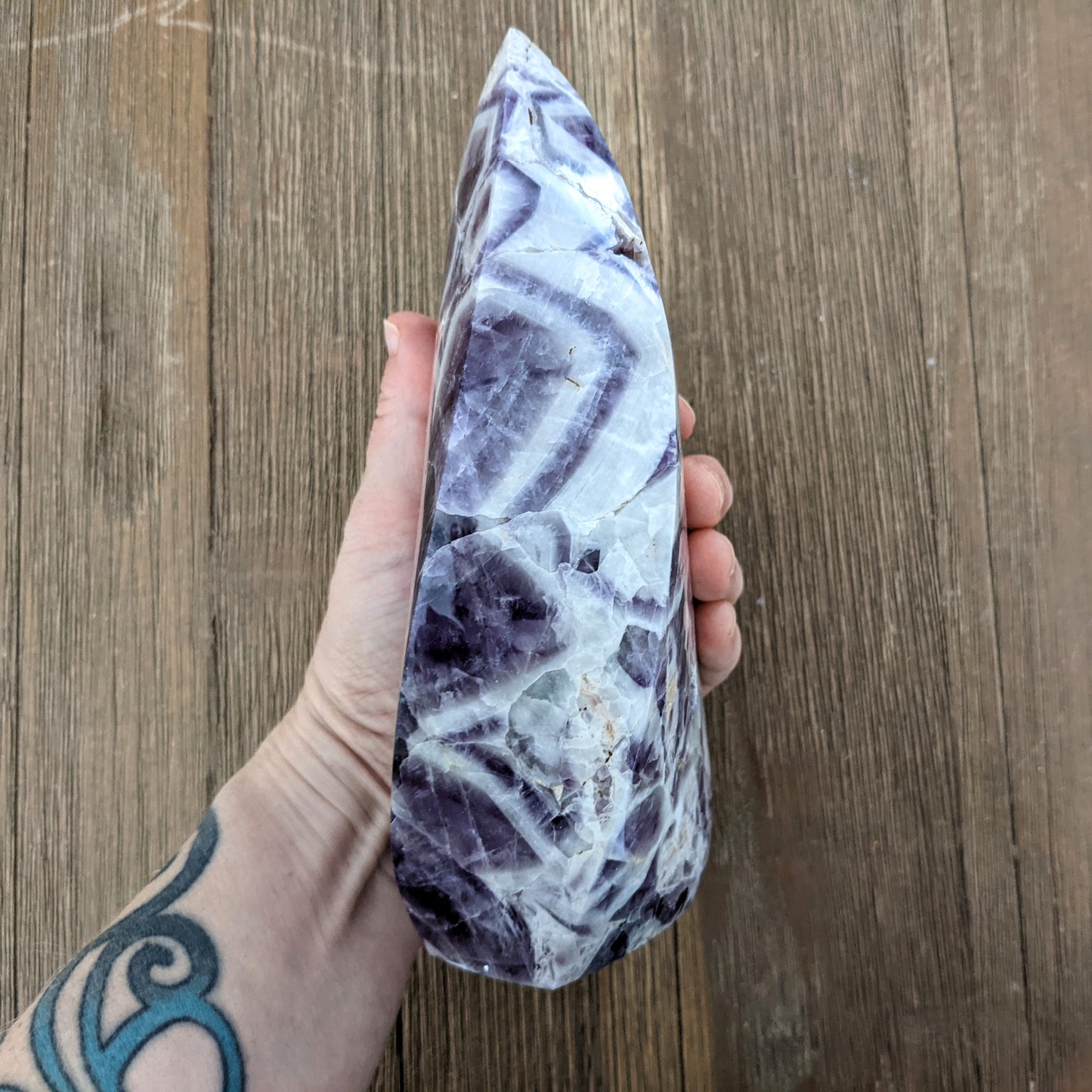 Chevron Amethyst Carved Flame