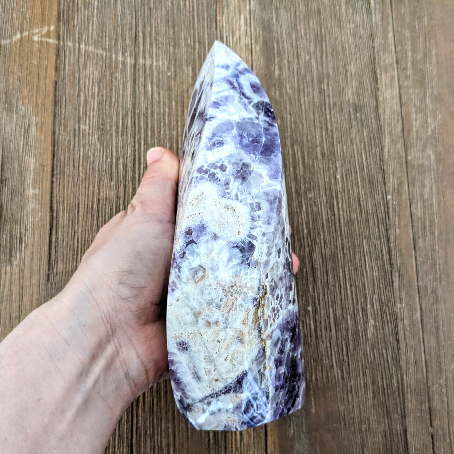 Chevron Amethyst Carved Flame
