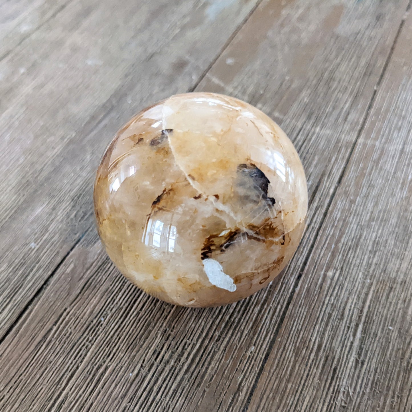 Rose Quartz & Golden Healer Quartz Sphere - 320 grams