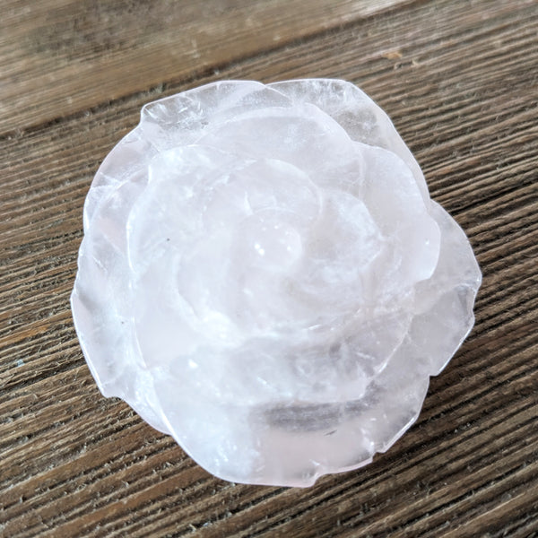 Rose Quartz Carved Roses