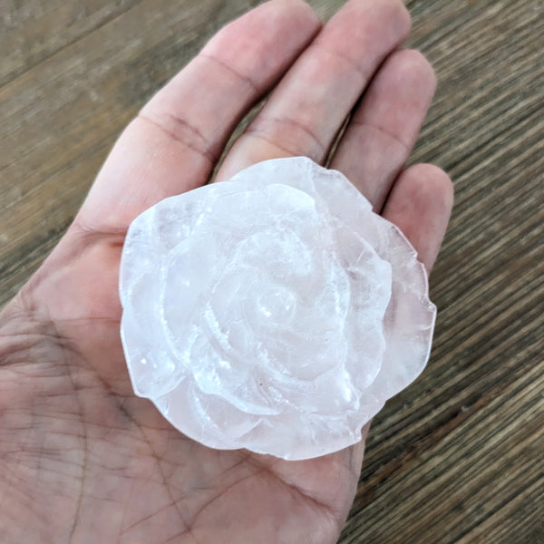 Rose Quartz Carved Roses