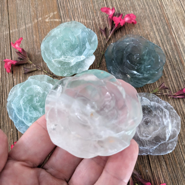 Fluorite Carved Roses