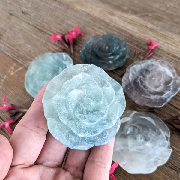 Fluorite Carved Roses