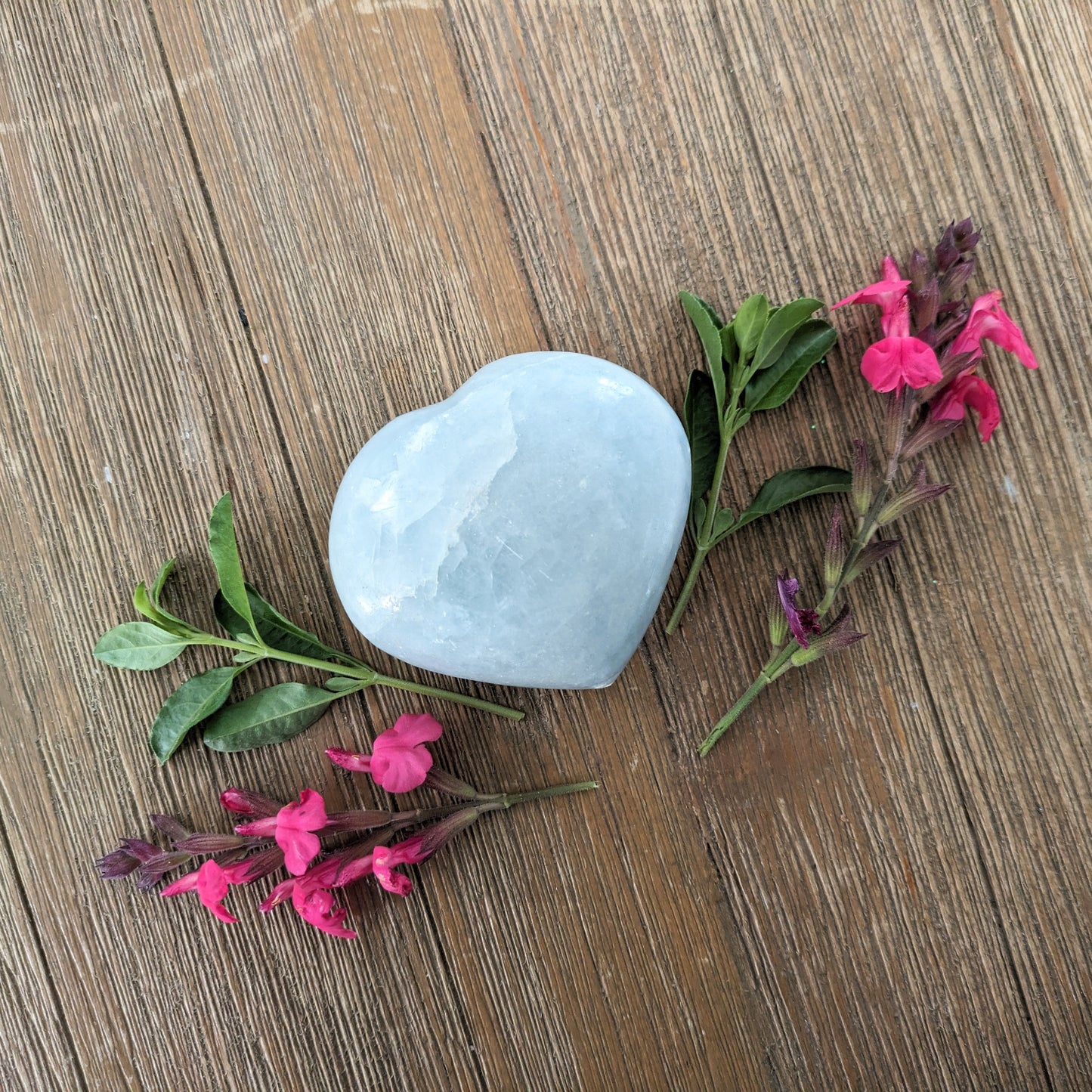 Blue Calcite Heart