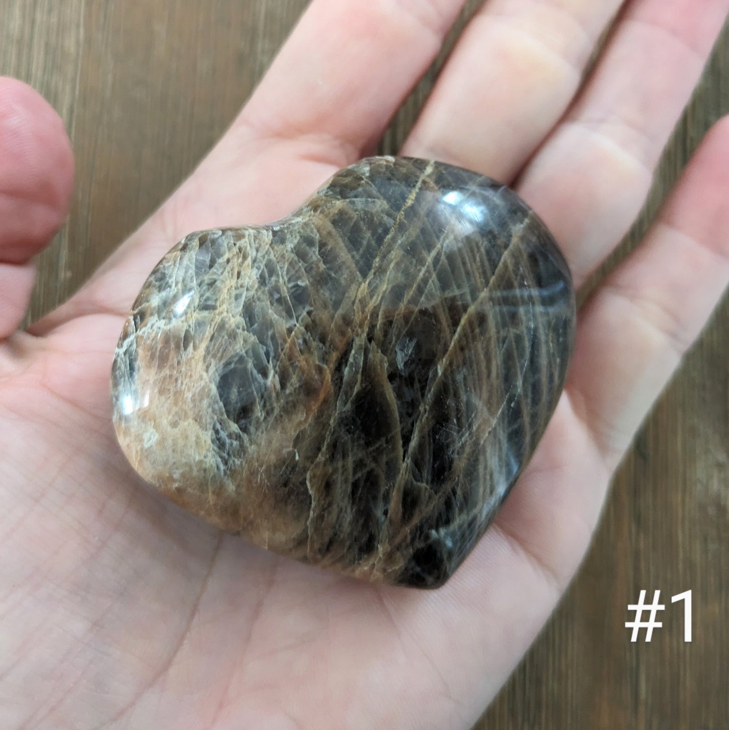 Black Moonstone Heart