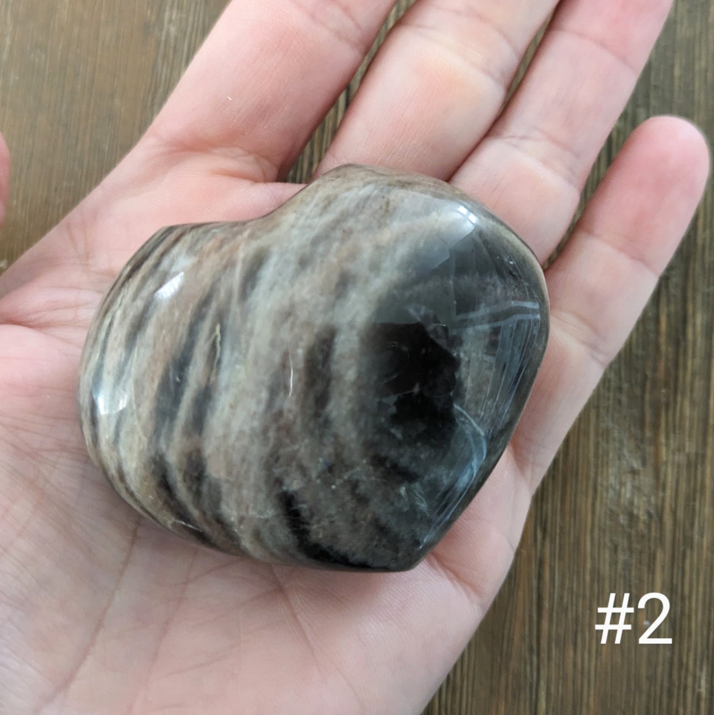 Black Moonstone Heart