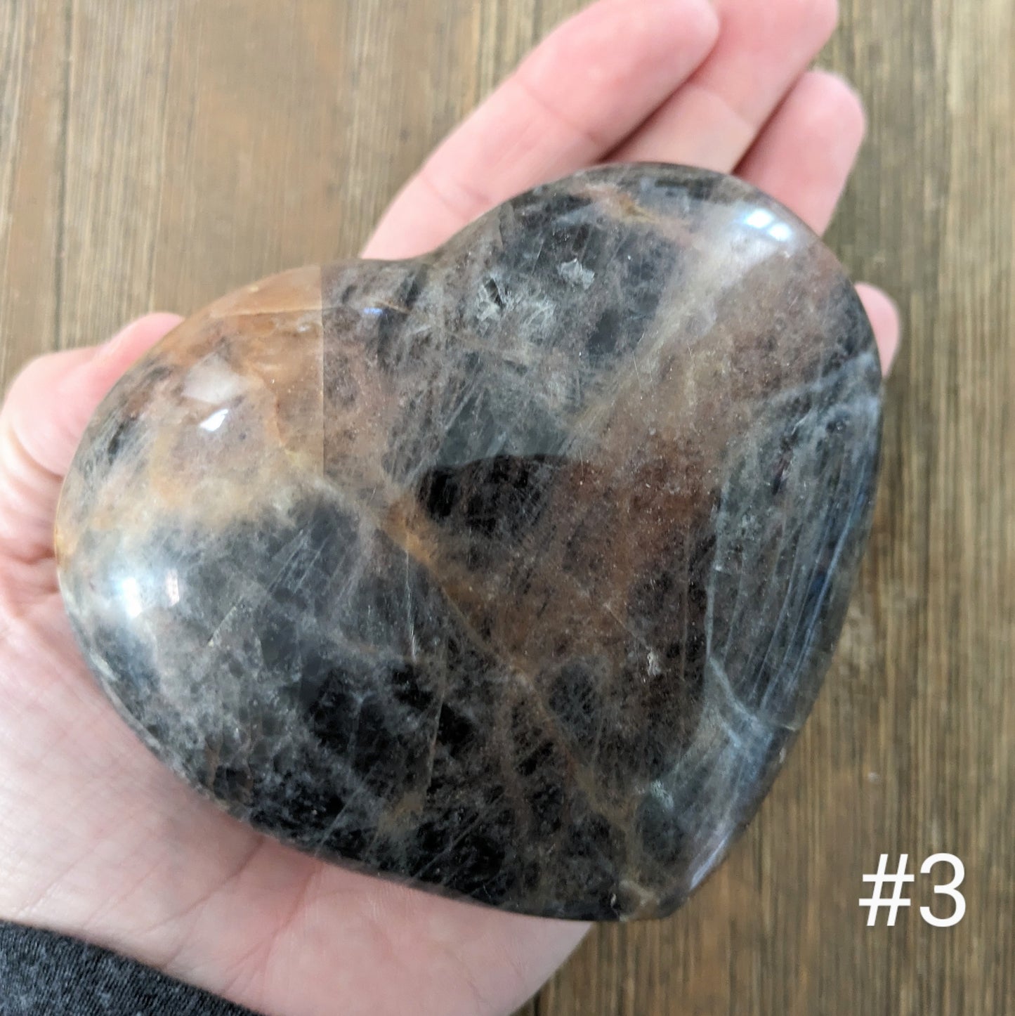 Black Moonstone Heart
