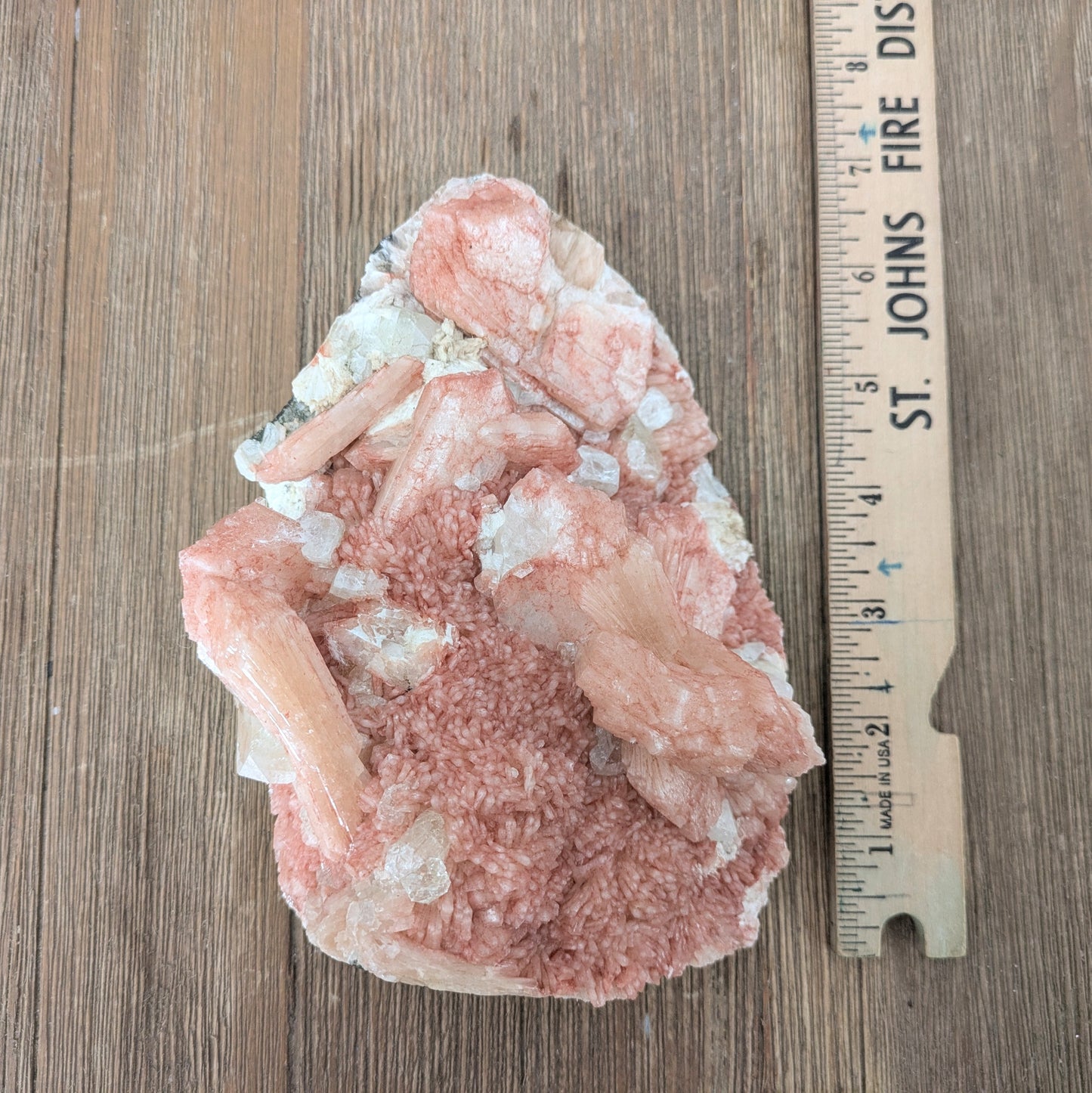 Apophyllite & Stilbite on Heulandite (Red/Peach)