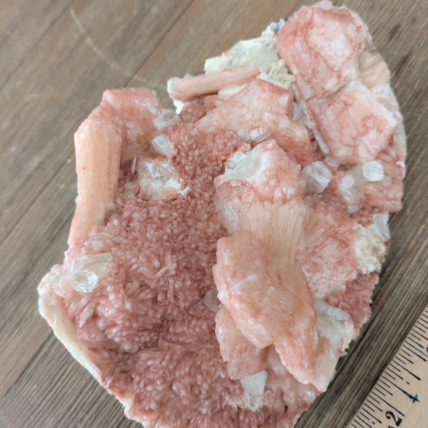Apophyllite & Stilbite on Heulandite (Red/Peach)