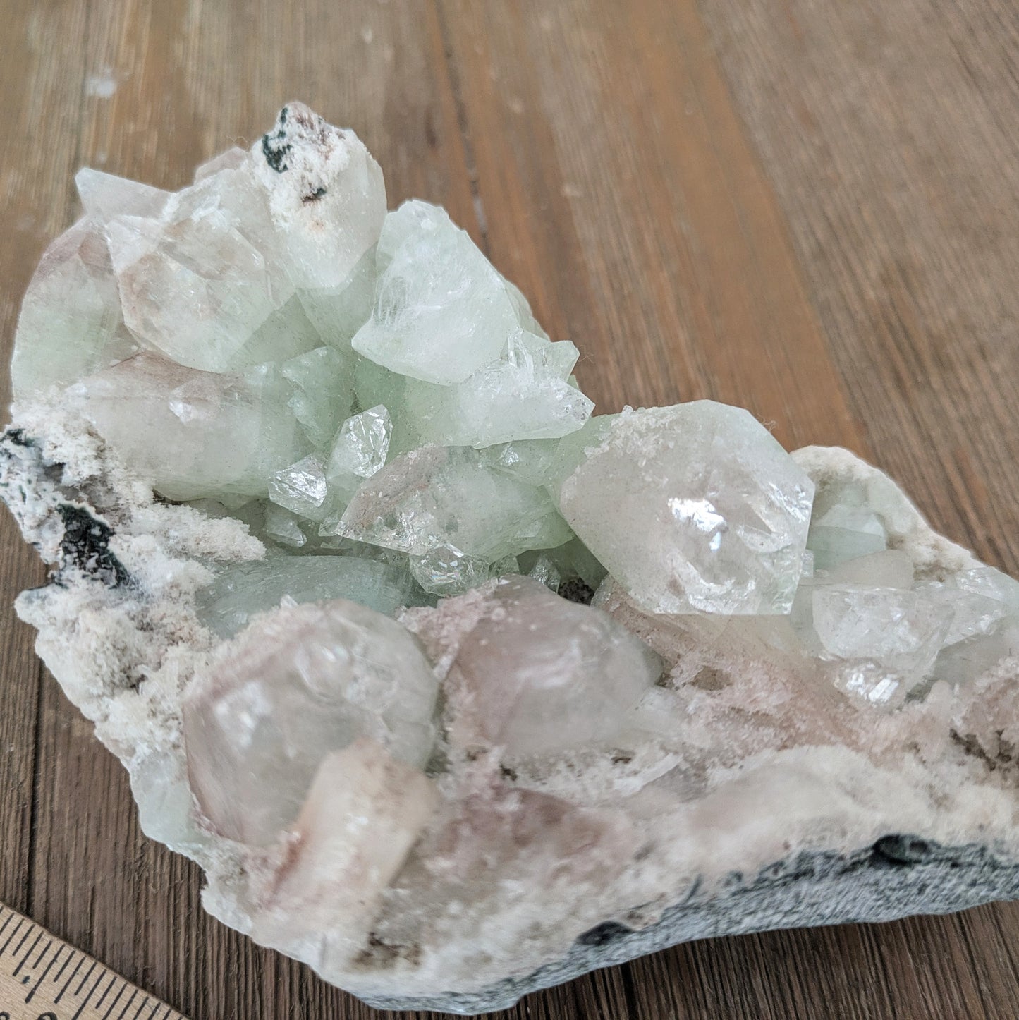 Apophyllite with Heulandite (Green, Clear, & Pink)
