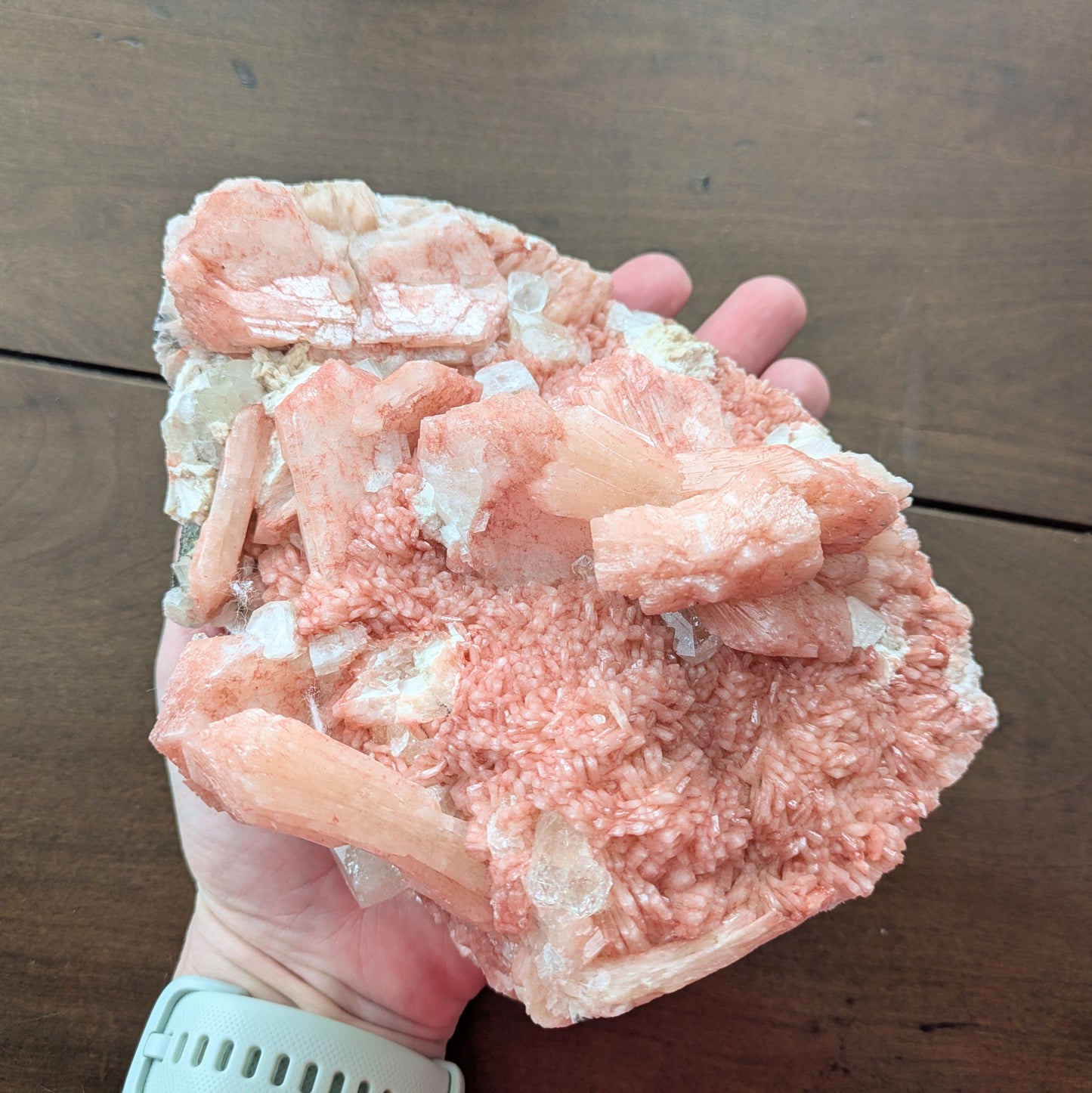 Apophyllite & Stilbite on Heulandite (Red/Peach)