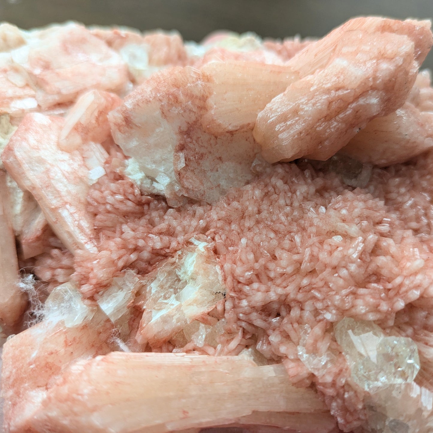 Apophyllite & Stilbite on Heulandite (Red/Peach)