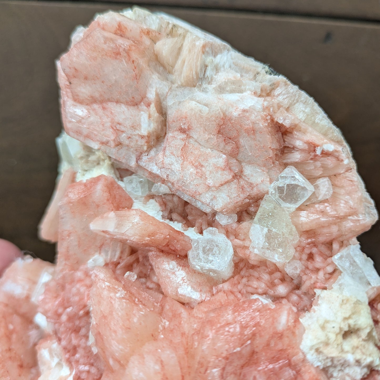 Apophyllite & Stilbite on Heulandite (Red/Peach)