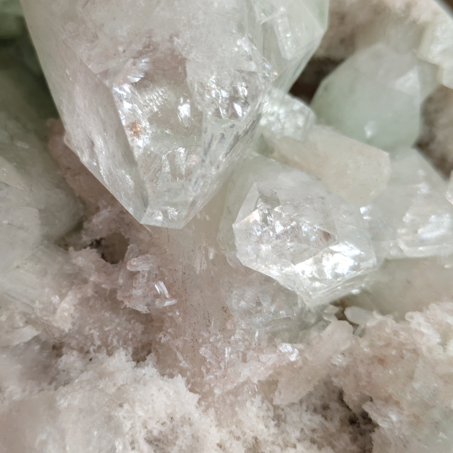 Apophyllite with Heulandite (Green, Clear, & Pink)