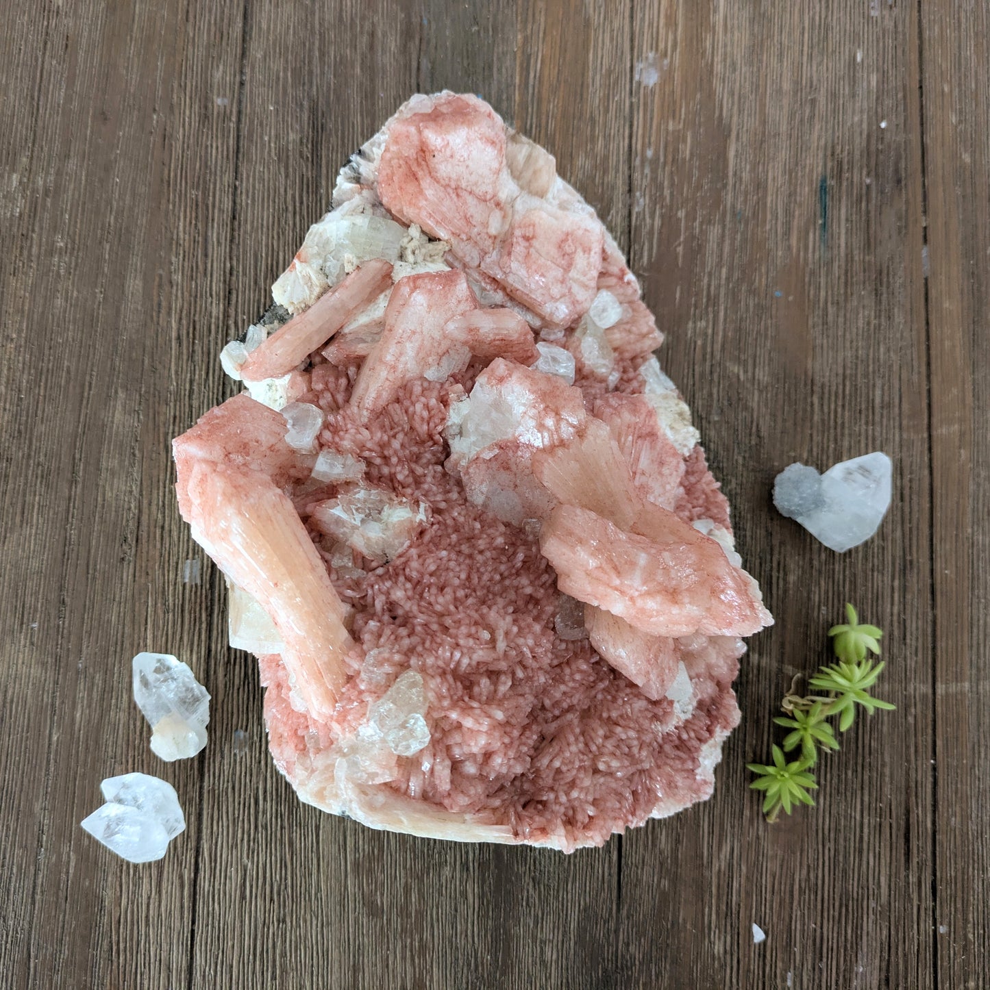 Apophyllite & Stilbite on Heulandite (Red/Peach)