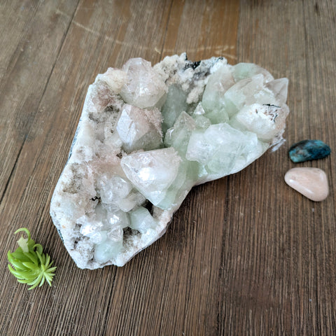 Apophyllite with Heulandite (Green, Clear, & Pink)