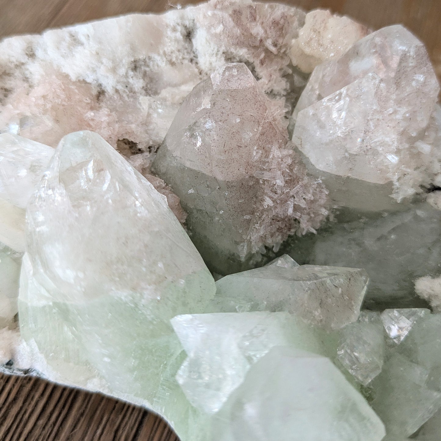 Apophyllite with Heulandite (Green, Clear, & Pink)