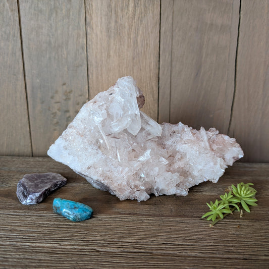 Pink Samadhi Quartz Cluster
