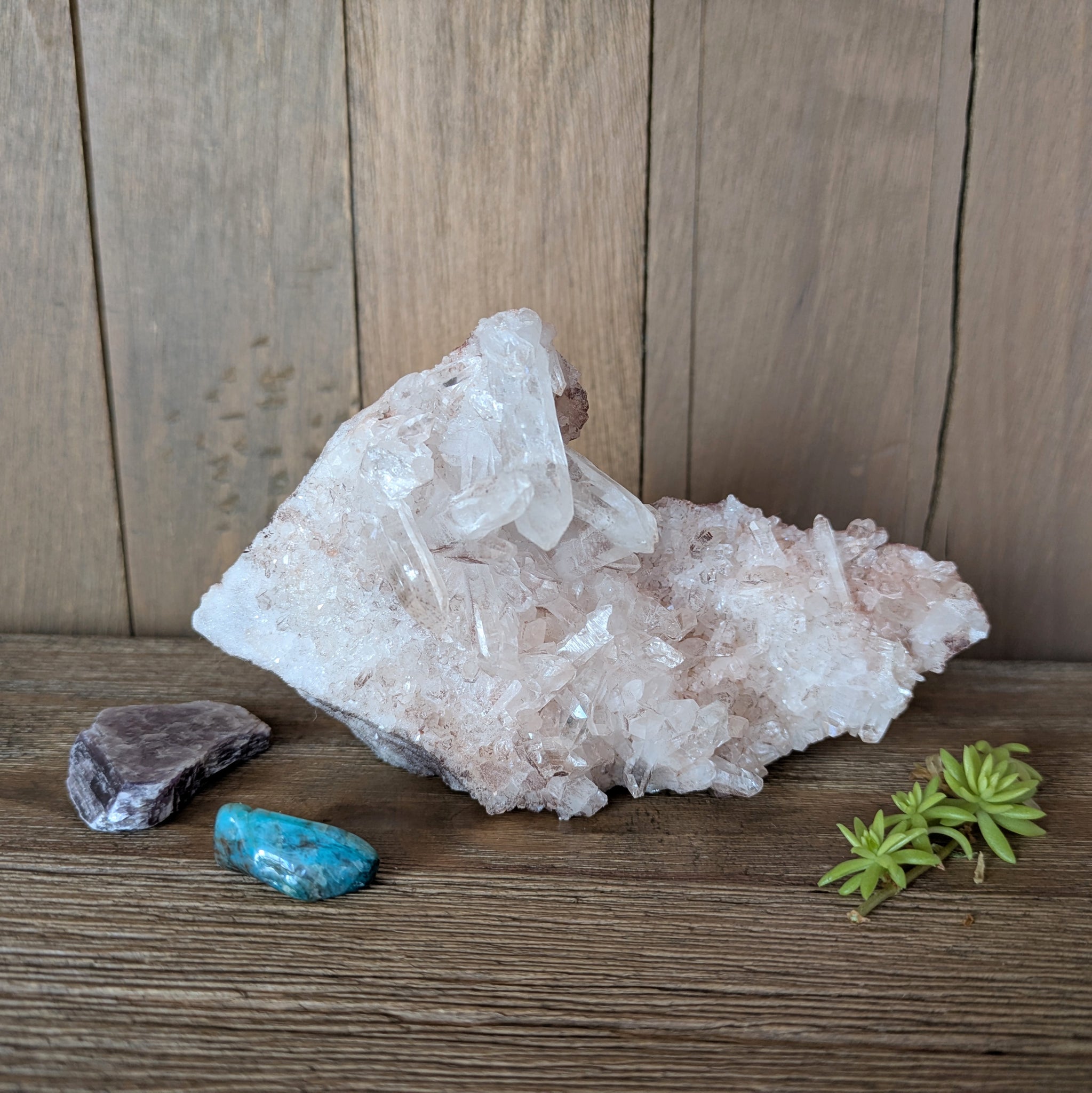 Pink Samadhi Quartz Cluster