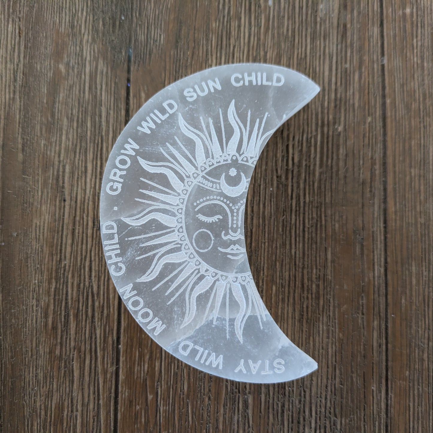 Selenite Moon - Stay Wild Moon Child
