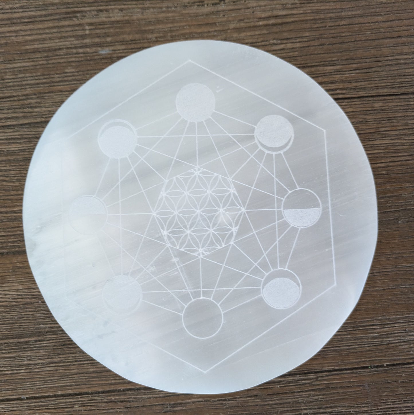 Selenite Charging Plate - Moon Phases