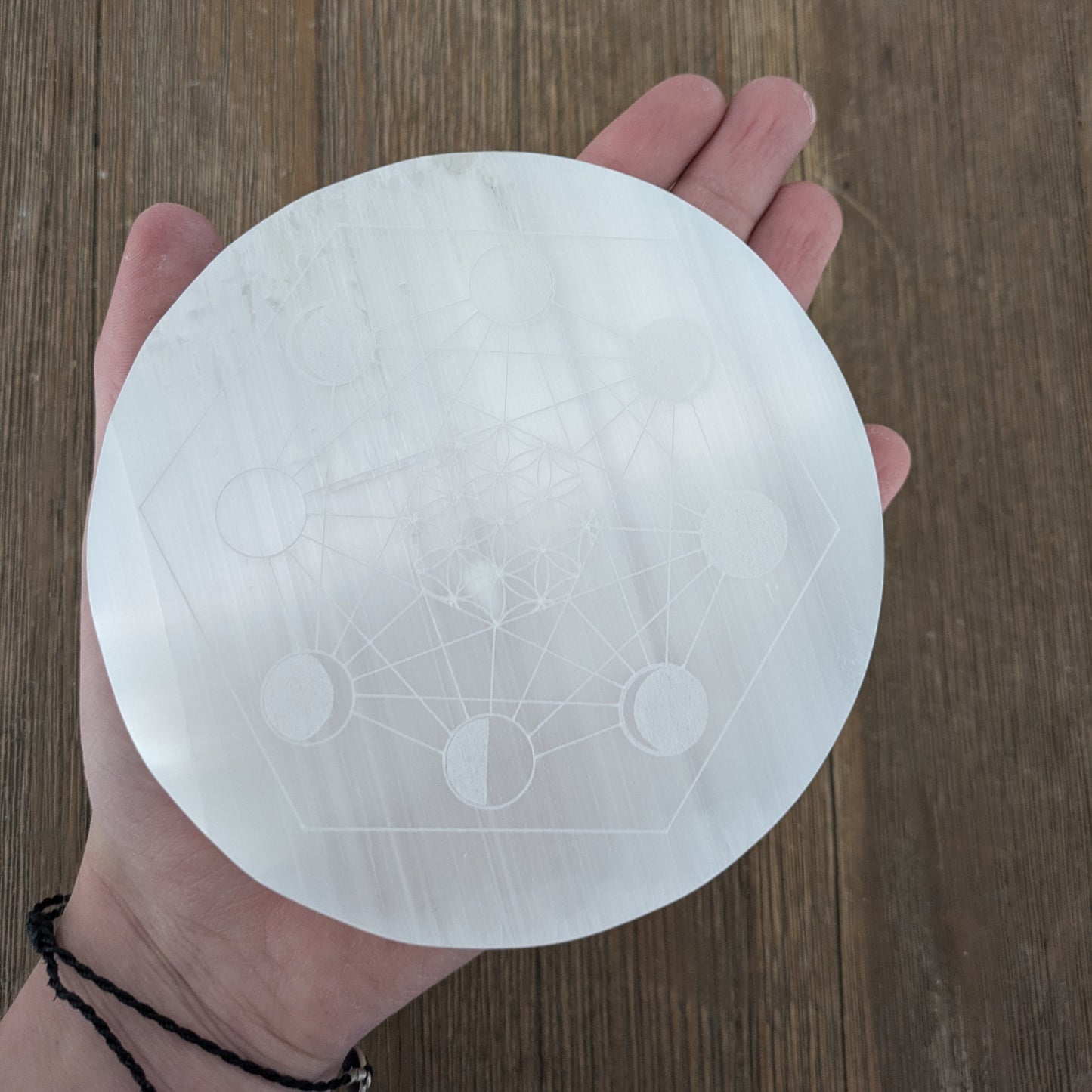 Selenite Charging Plate - Moon Phases