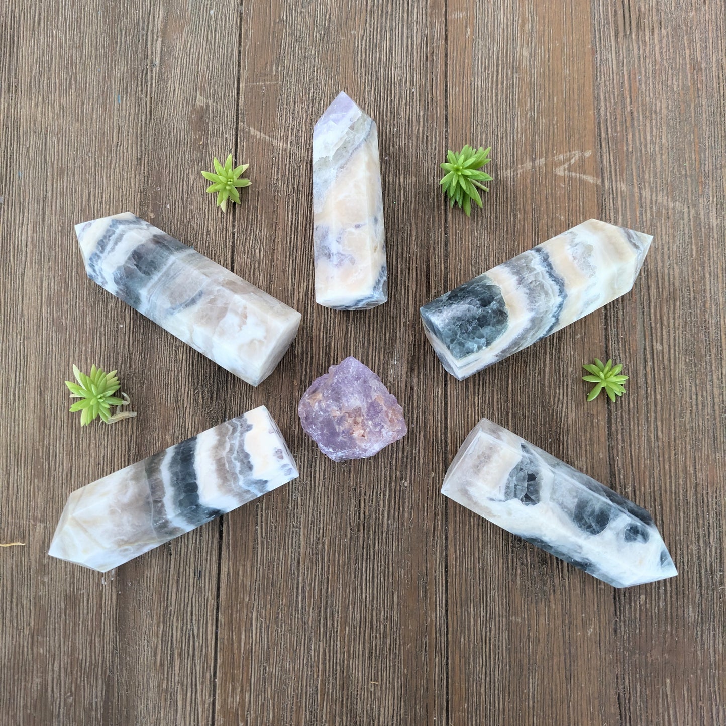 Blue Banded Fluorite Towers