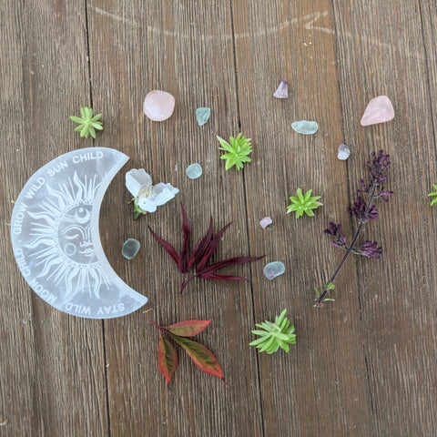 Selenite Moon - Stay Wild Moon Child