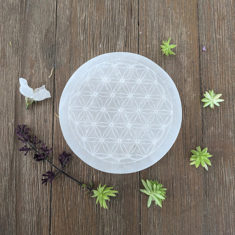 Selenite Charging Plate - Flower of Life
