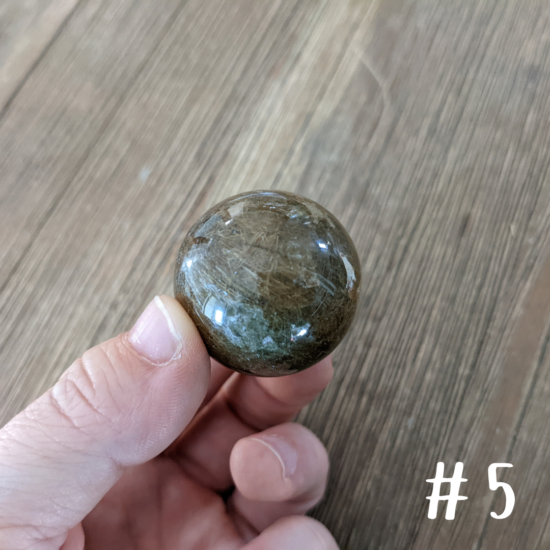 Rutilated Quartz Mini Spheres