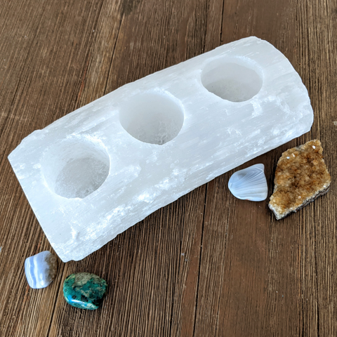 Selenite Candle Holder (3 candles)