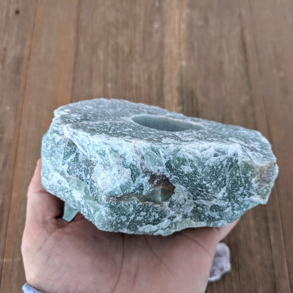 Green Quartzite Candle Holder