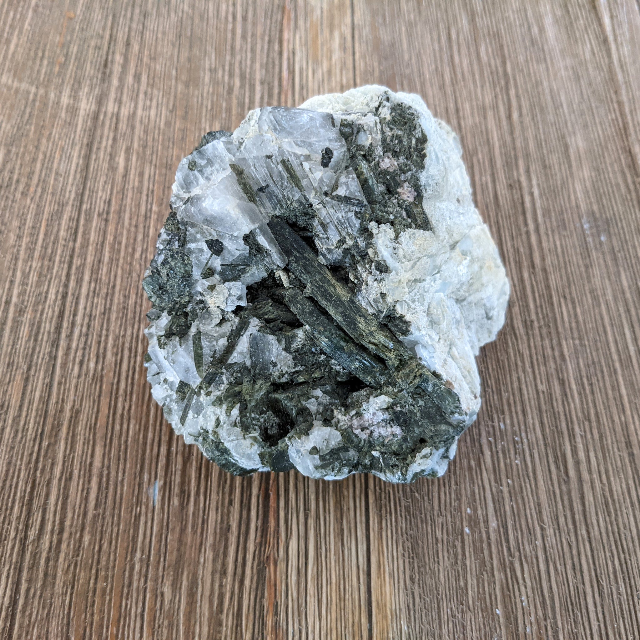 Green Tourmaline in Quartz