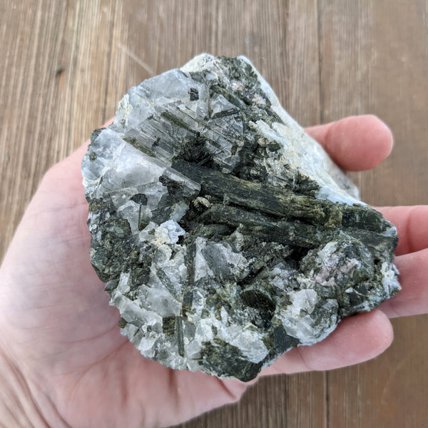 Green Tourmaline in Quartz