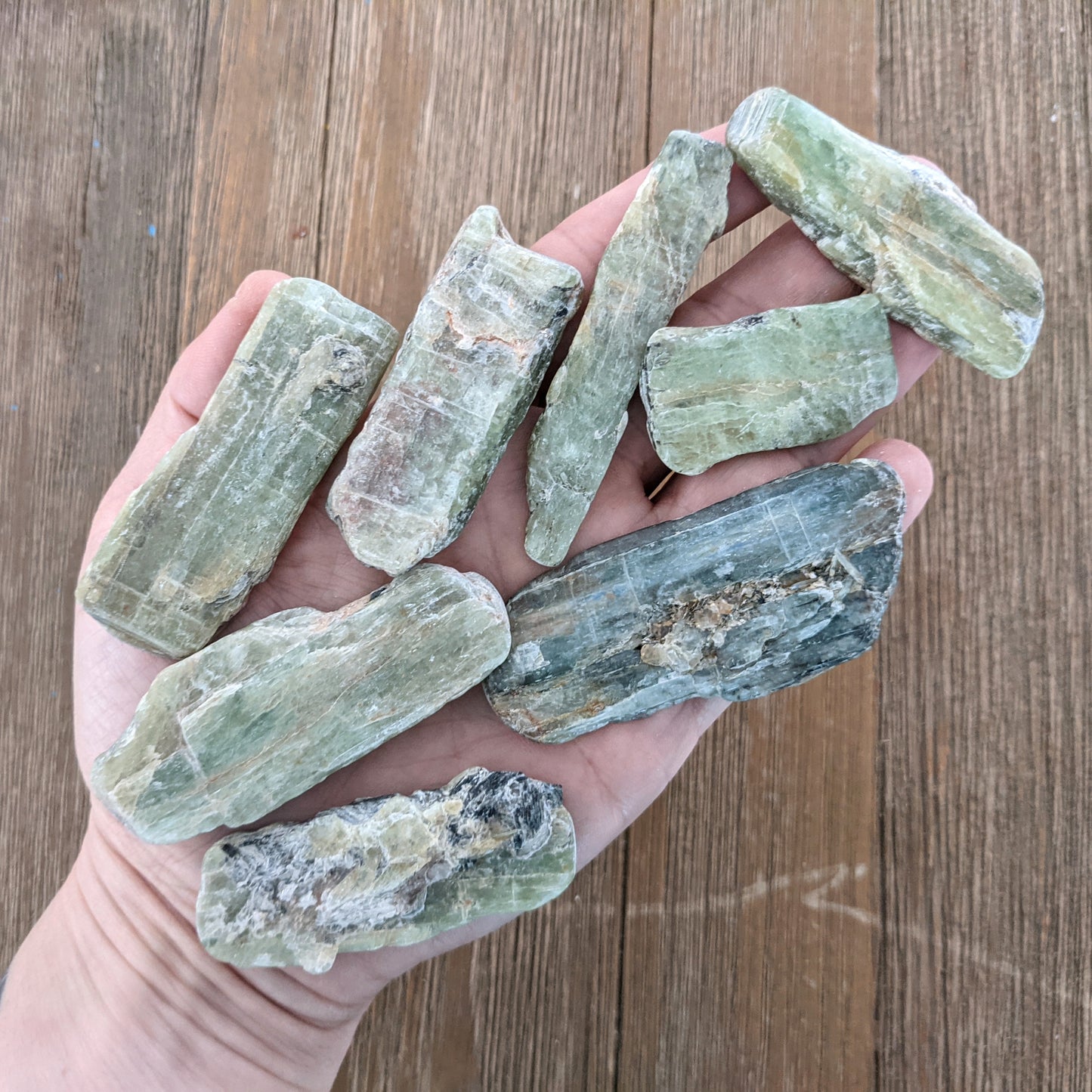 Green Kyanite Slices
