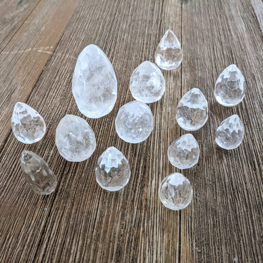 Quartz Faceted Teardrops
