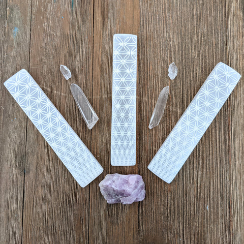 Selenite Bar - Flower of Life