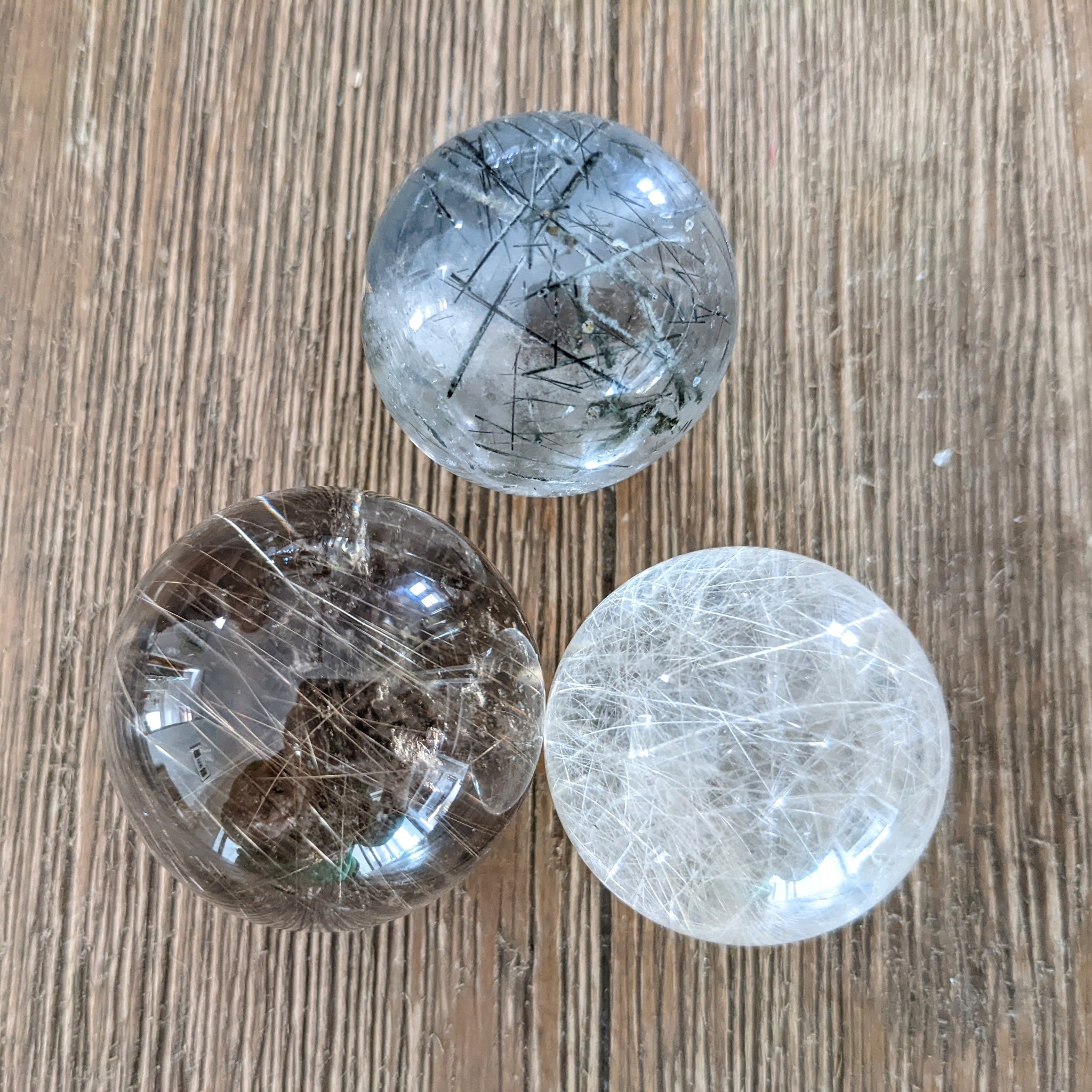 Rutilated Quartz Mini Spheres