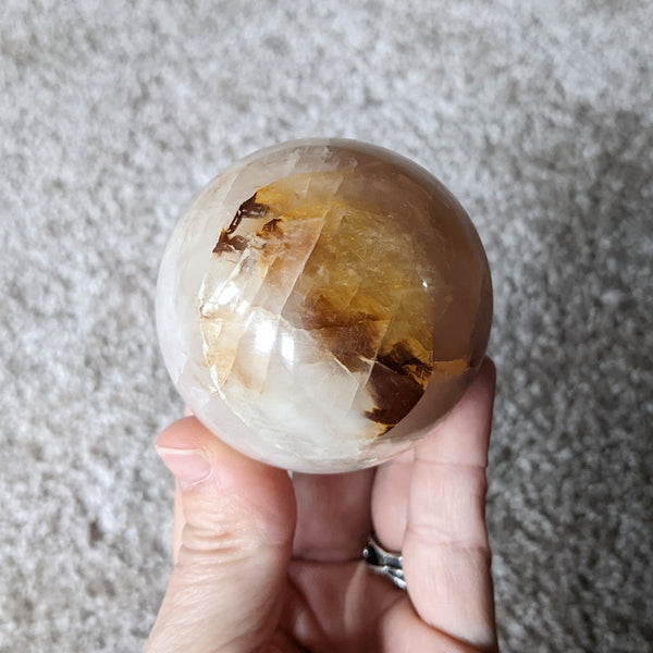Rose Quartz & Golden Healer Quartz Sphere - 250 grams
